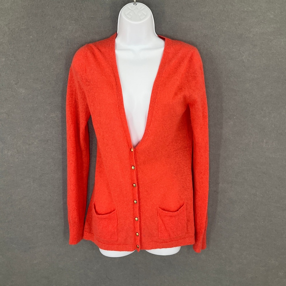 Banana Republic Cardigan Made Italian Yarn Coral Alpaca Wool Blend Womens Sz M